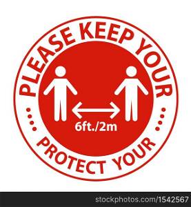 Please keep your distance,Protect your social Distancing Sign Isolate On White Background,Vector Illustration EPS.10