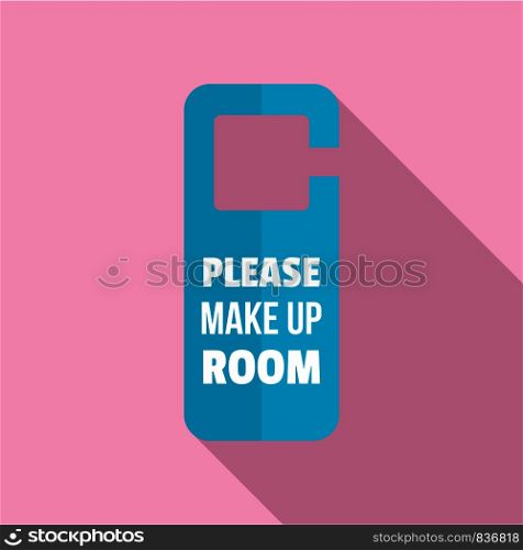 Please make up room hanger icon. Flat illustration of please make up room hanger vector icon for web design. Please make up room hanger icon, flat style
