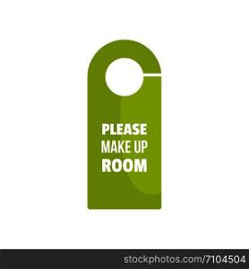 Please make up room tag icon. Flat illustration of please make up room tag vector icon for web design. Please make up room tag icon, flat style