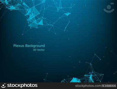 Plexus Lines And Particles Background. Vector Technology Illustration Of Futuristic Polygonal Cyber Structure. Data Connection Concept.