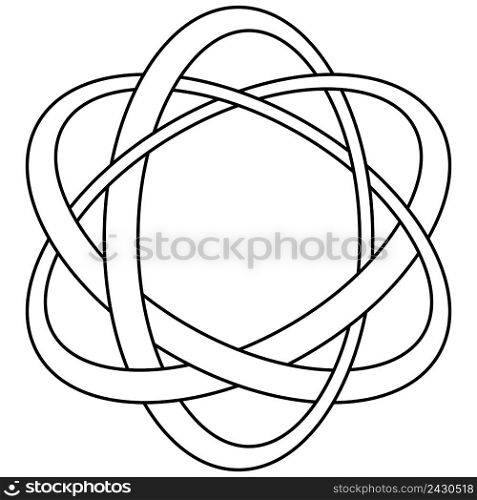 Plexus rings symbol celtic style. Stamp for Silver jewelry. Tribal tattoo symbol. Vector design