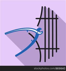 Pliers cut fence icon. Flat illustration of pliers cut fence vector icon for web design. Pliers cut fence icon, flat style