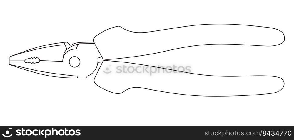 pliers drawing outline eps 10