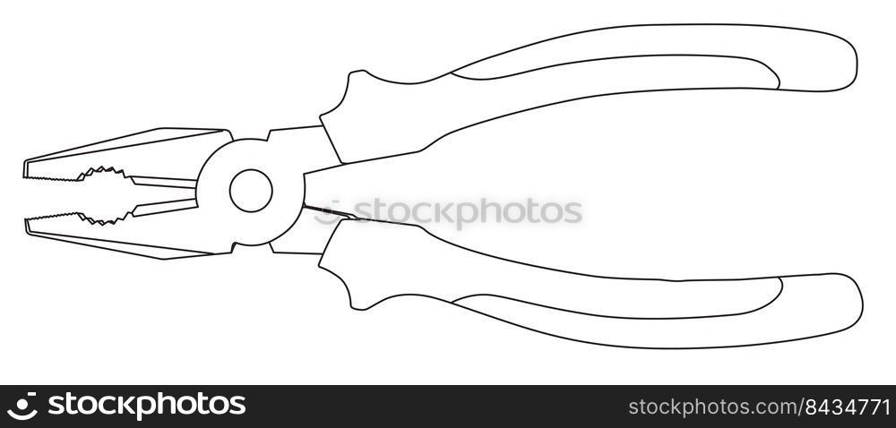pliers drawing outline eps 10