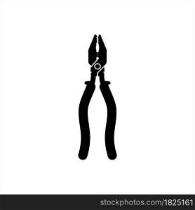 Pliers Icon, Hand Tool To Hold Objects Firmly Vector Art Illustration