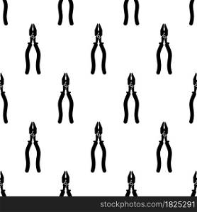 Pliers Icon Seamless Pattern, Hand Tool To Hold Objects Firmly Vector Art Illustration
