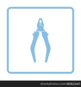 Pliers tool icon. Blue frame design. Vector illustration.