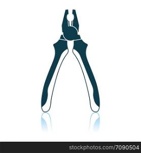 Pliers Tool Icon. Shadow Reflection Design. Vector Illustration.