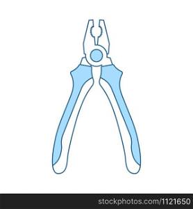Pliers Tool Icon. Thin Line With Blue Fill Design. Vector Illustration.
