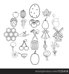 Plot icons set. Outline set of 25 plot vector icons for web isolated on white background. Plot icons set, outline style
