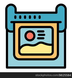 Plotter printing icon outline vector. Format offset. Data large color flat. Plotter printing icon vector flat