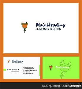 Plough Logo design with Tagline & Front and Back Busienss Card Template. Vector Creative Design