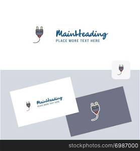 Plough vector logotype with business card template. Elegant corporate identity. - Vector