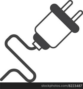 plug and wire illustration in minimal style isolated on background