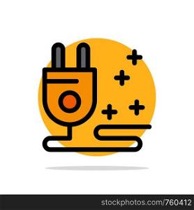 Plug, Cable, Marketing Abstract Circle Background Flat color Icon
