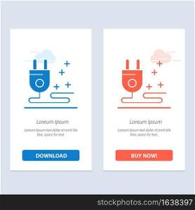 Plug, Cable, Marketing  Blue and Red Download and Buy Now web Widget Card Template