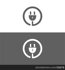 Plug icon on a white and dark background