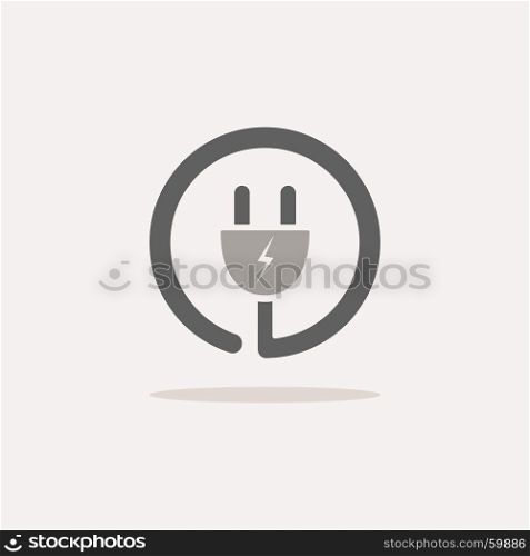 Plug icon with shade on a beige background