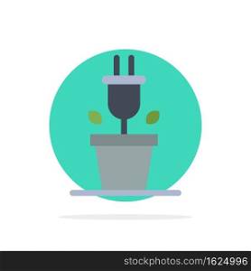 Plug, Plant, Technology Abstract Circle Background Flat color Icon