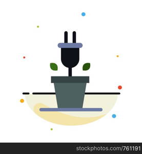 Plug, Plant, Technology Abstract Flat Color Icon Template