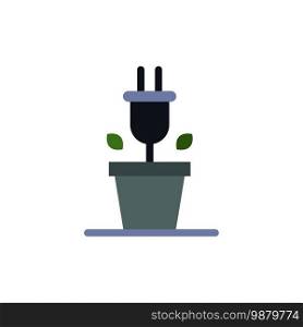 Plug, Plant, Technology  Flat Color Icon. Vector icon banner Template