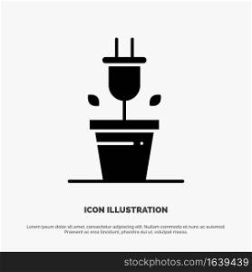 Plug, Plant, Technology solid Glyph Icon vector