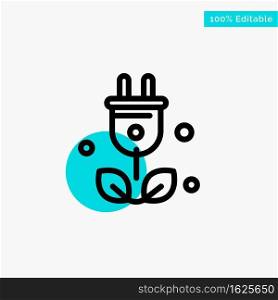 Plug, Tree, Green, Science turquoise highlight circle point Vector icon