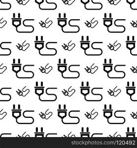 Plug Web Icon Design With Wire Seamless Pattern Vector Art Illustration