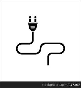 Plug Web Icon Design With Wire Vector Art Illustration