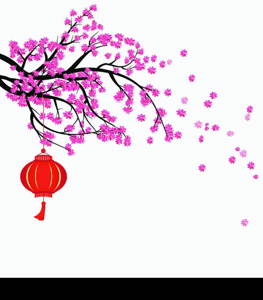 Plum Flowers Blossom on red background good for chinese new year use