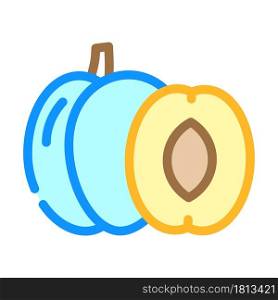 plum fruit color icon vector. plum fruit sign. isolated symbol illustration. plum fruit color icon vector illustration