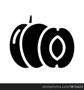 plum fruit glyph icon vector. plum fruit sign. isolated contour symbol black illustration. plum fruit glyph icon vector illustration