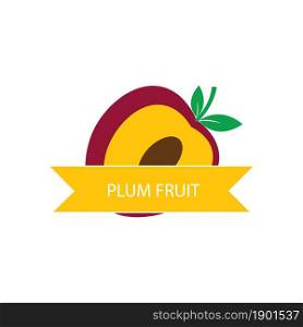 Plum fruit icon logo vector design