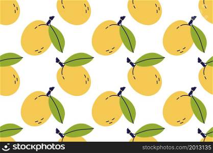Plum fruit with leaf. Apricot seamless pattern. Hand drawn vector illustration. Sweet natural food. Plum fruit with leaf. Apricot seamless pattern. Hand drawn vector illustration. Sweet natural food.