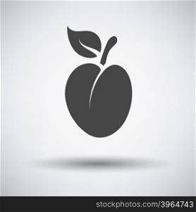 Plum icon on gray background with round shadow. Vector illustration.