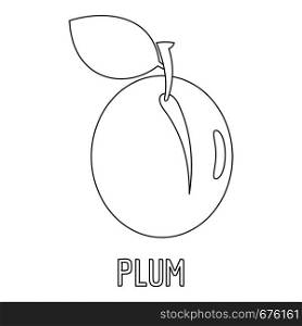 Plum icon. Outline illustration of plum vector icon for web. Plum icon, outline style.