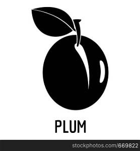 Plum icon. Simple illustration of plum vector icon for web. Plum icon, simple style.