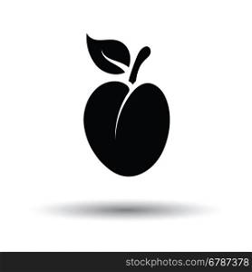 Plum icon. White background with shadow design. Vector illustration.