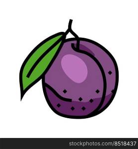 plum purple leaf color icon vector. plum purple leaf sign. isolated symbol illustration. plum purple leaf color icon vector illustration