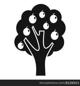 Plum tree icon simple vector. Fruit garden. Harvest farm. Plum tree icon simple vector. Fruit garden