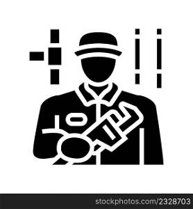 plumber maintenance glyph icon vector. plumber maintenance sign. isolated contour symbol black illustration. plumber maintenance glyph icon vector illustration