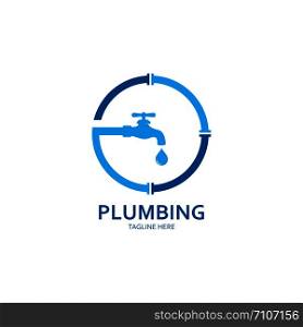 Plumbing logo vector icon illustration design