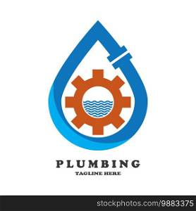 Plumbing logo vector illustration template design