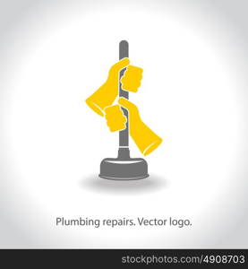 Plumbing repairs. Vector logo, sign