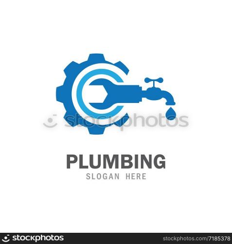 Plumbing service icon logo creative vector illustrattion