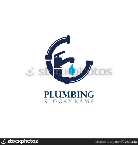 Plumbing service Logo Template Design Concept, Creative Symbol, Icon