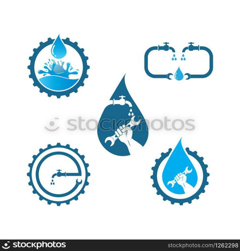 plumbing vector illustration logo icon design