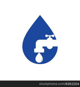 Plumbing vector logo design business template. Illustration of faucet plumbing logo design template. 