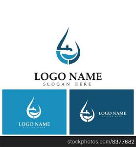 plumbing water logo icon vector template