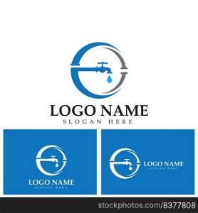 plumbing water logo icon vector template